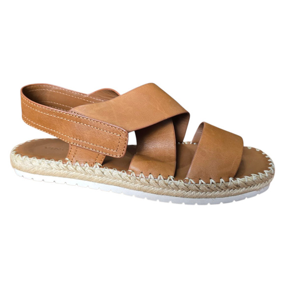 VINCE Tenison Brown Leather Sandals espadrilles size 9.5 - Picture 1 of 10